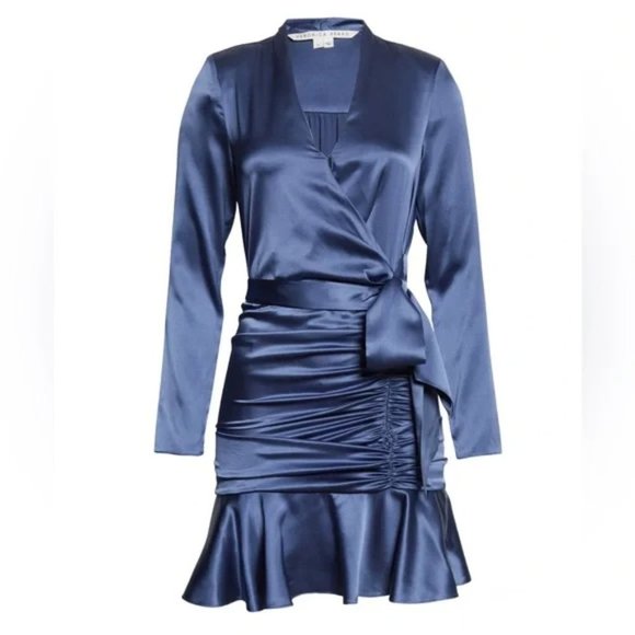 Veronica Beard Dresses & Skirts - VERONICA BEARD Agatha Ruched Long Sleeve Stretch Silk Dress Size 0 698$ NWT